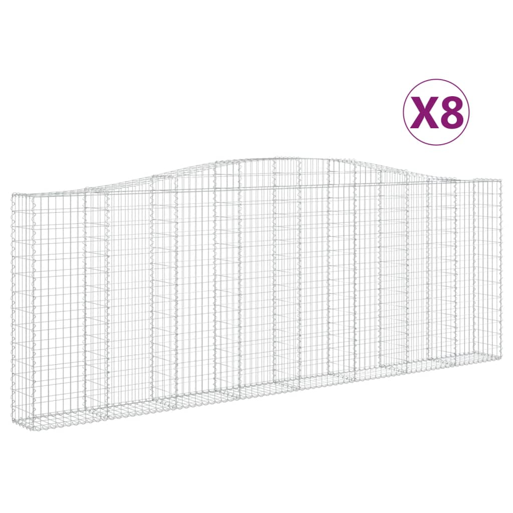Lučne gabionske košare 8 kom 400x30x140/160cm pocinčano željezo