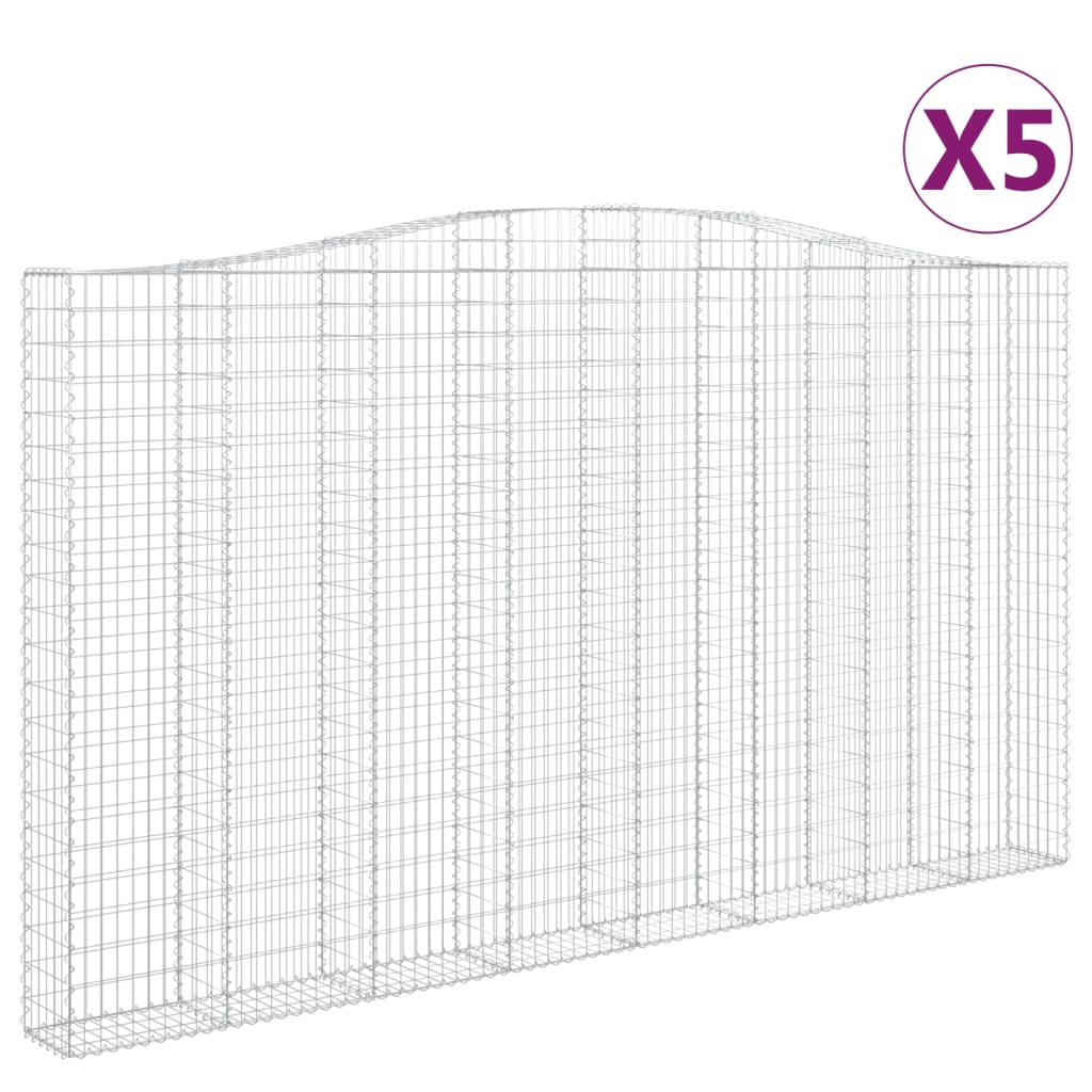 Lučne gabionske košare 5 kom 400x30x220/240cm pocinčano željezo