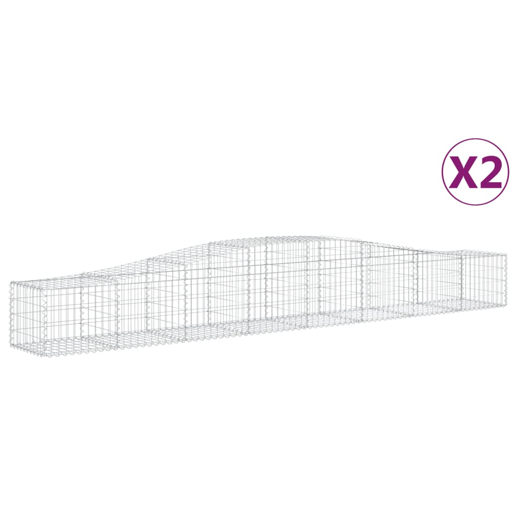 Lučne gabionske košare 2 kom 400x50x40/60 cm pocinčano željezo
