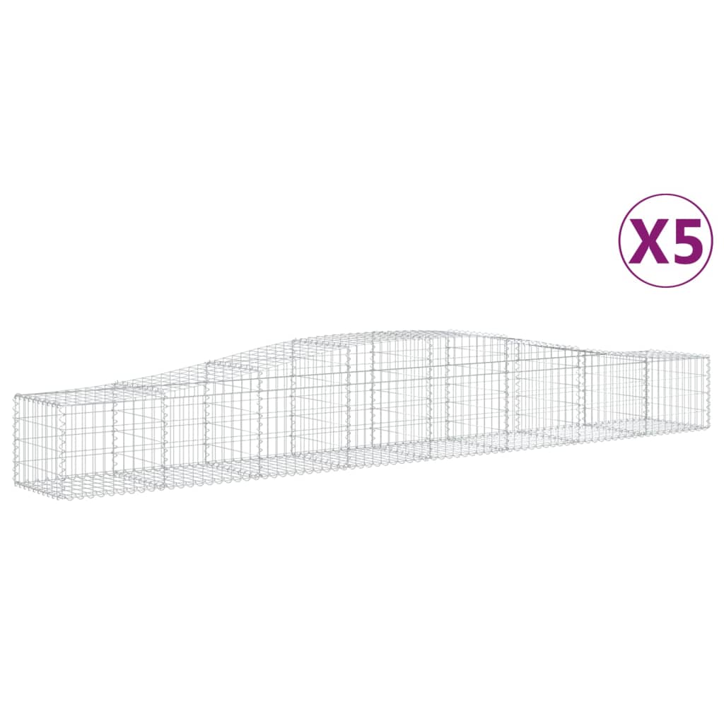Lučne gabionske košare 5 kom 400x50x40/60 cm pocinčano željezo