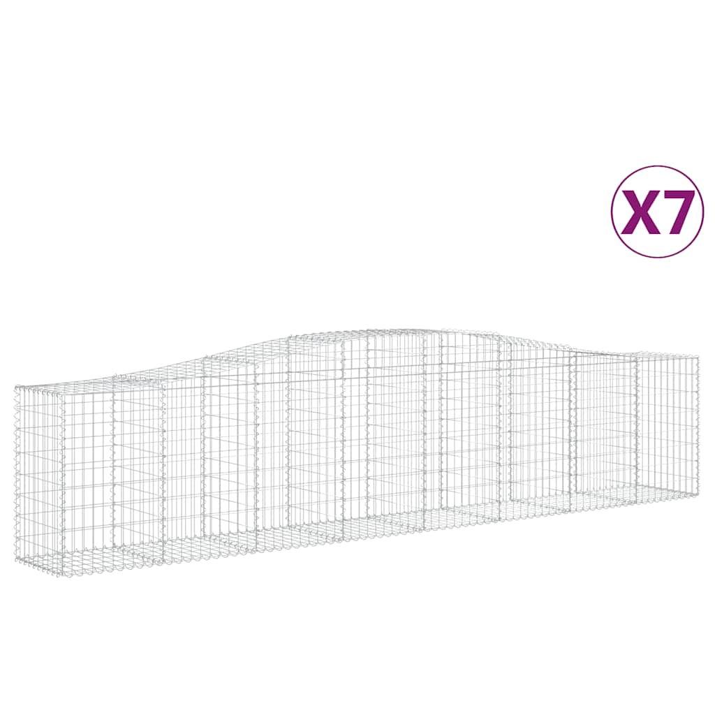 Lučne gabionske košare 7 kom 400x50x80/100 cm pocinčano željezo