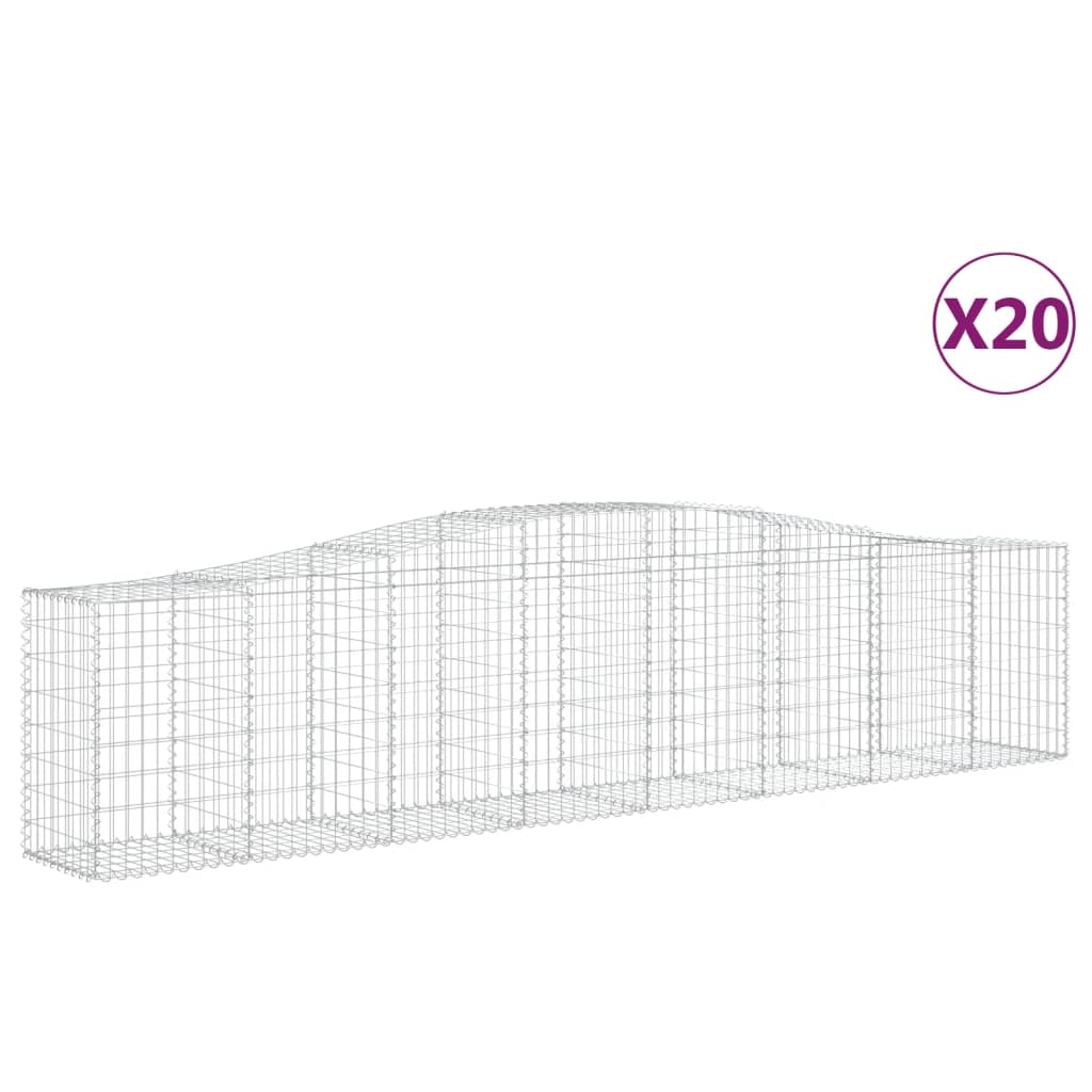 Lučne gabionske košare 20 kom 400x50x80/100cm pocinčano željezo
