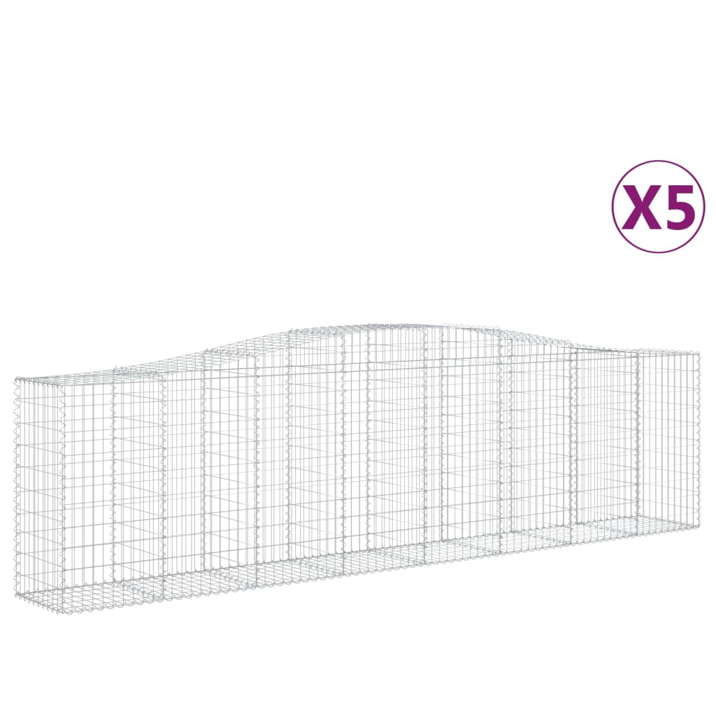 Lučne gabionske košare 5 kom 400x50x100/120cm pocinčano željezo