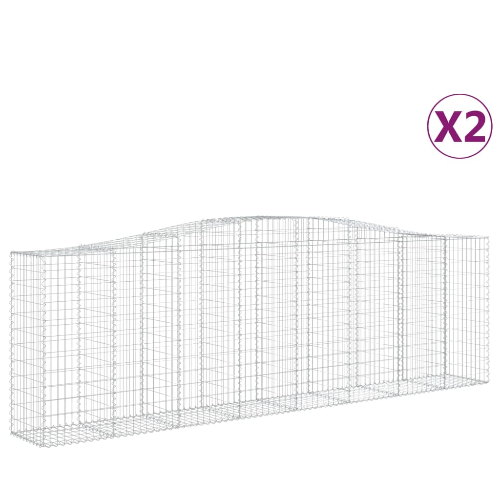 Lučne gabionske košare 2 kom 400x50x120/140cm pocinčano željezo