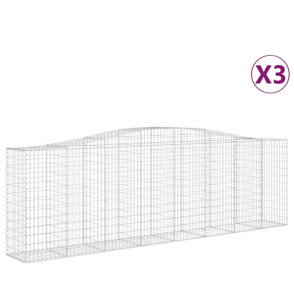 Lučne gabionske košare 3 kom 400x50x120/140cm pocinčano željezo