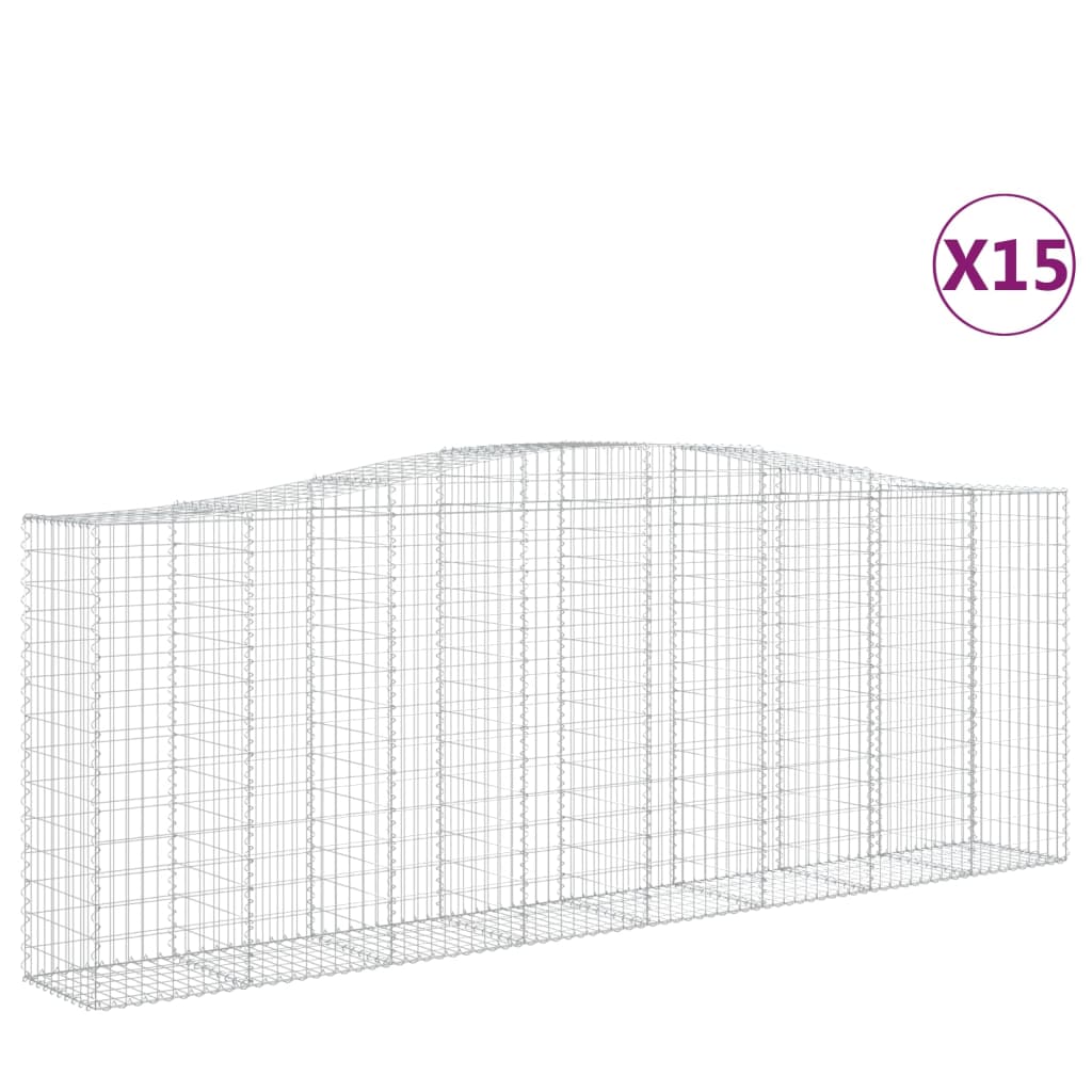 Lučne gabionske košare 15kom 400x50x140/160cm pocinčano željezo