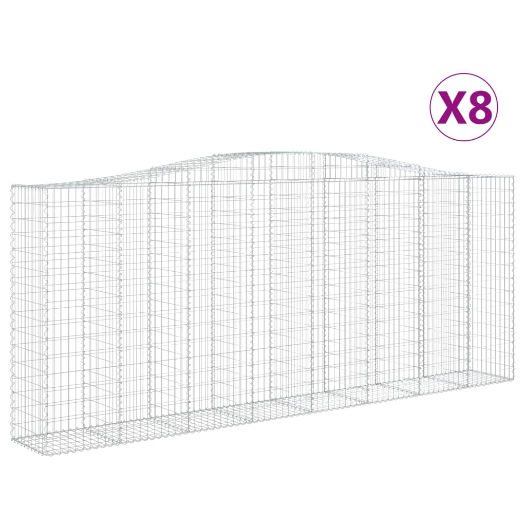 Lučne gabionske košare 8 kom 400x50x160/180cm pocinčano željezo