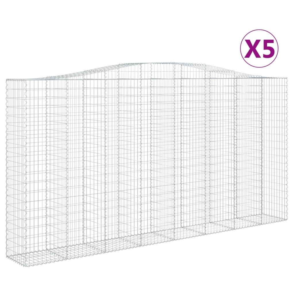 Lučne gabionske košare 5 kom 400x50x200/220cm pocinčano željezo