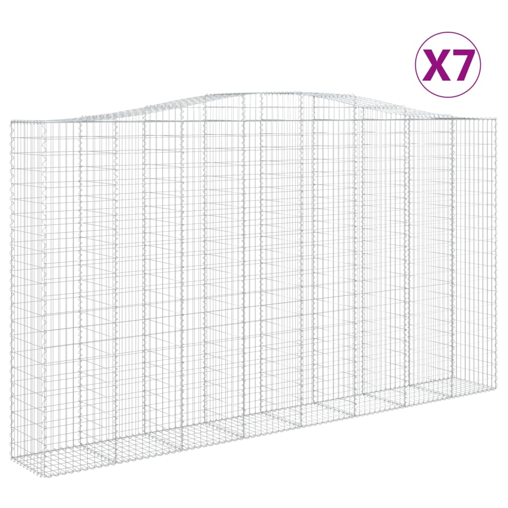 Lučne gabionske košare 7 kom 400x50x220/240cm pocinčano željezo