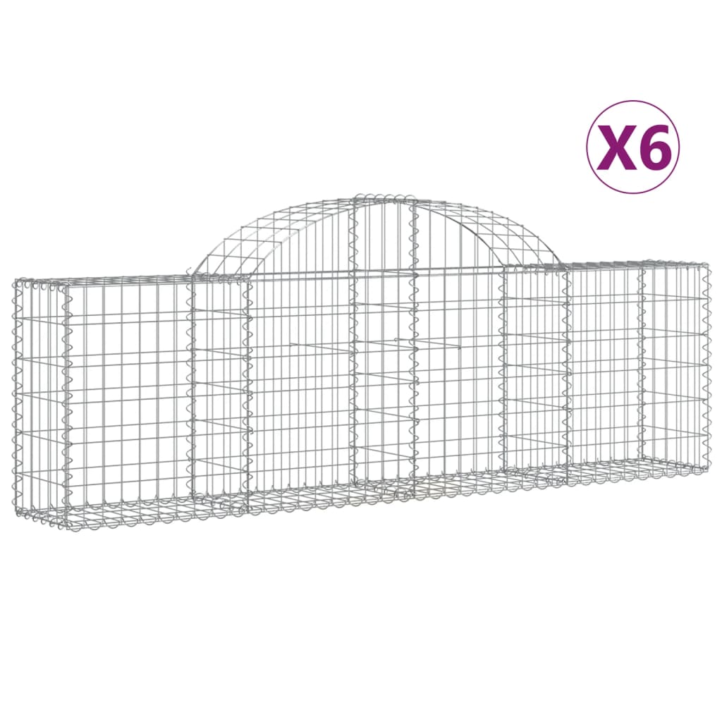 Lučne gabionske košare 6 kom 200x30x60/80 cm pocinčano željezo