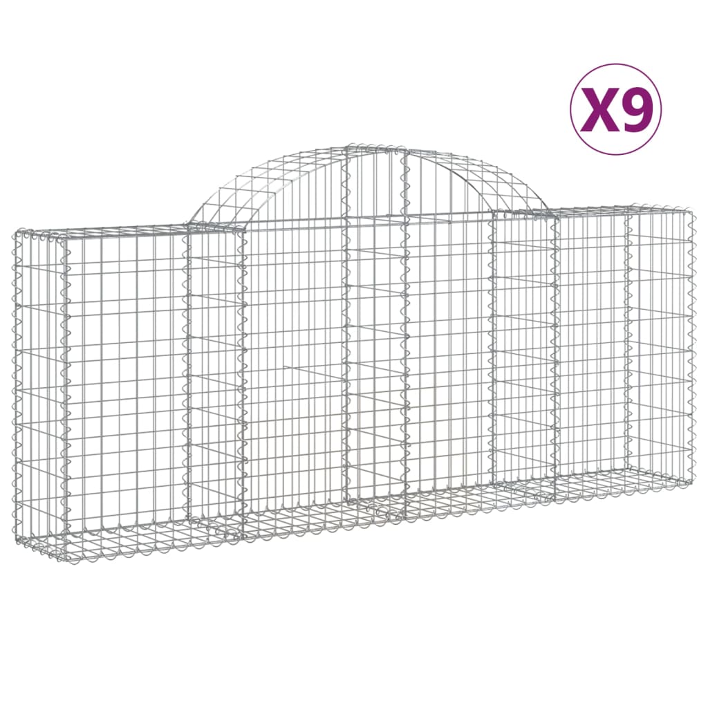 Lučne gabionske košare 9 kom 200x30x80/100 cm pocinčano željezo