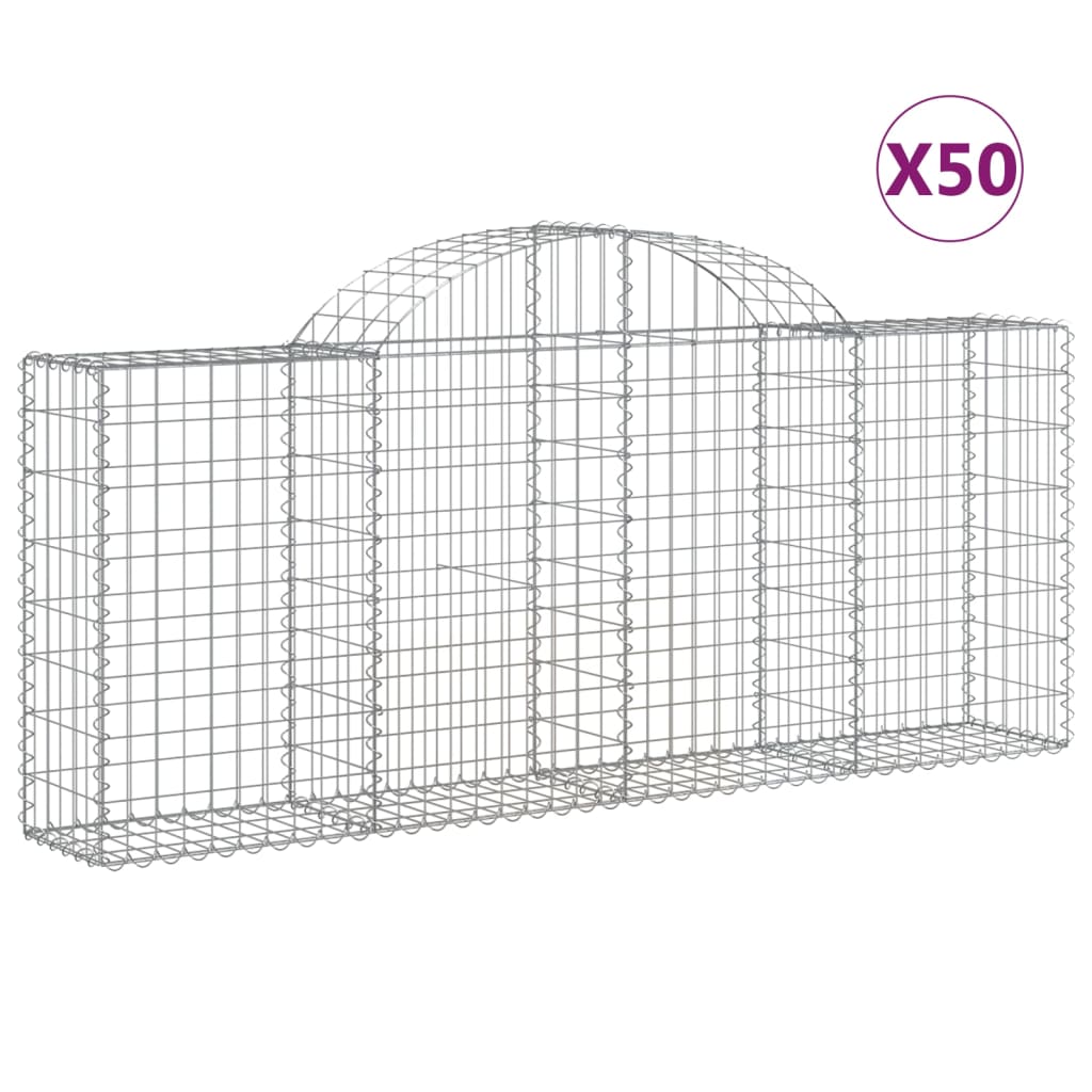 Lučne gabionske košare 50 kom 200x30x80/100cm pocinčano željezo