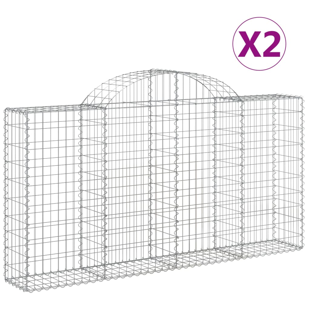 Lučne gabionske košare 2 kom 200x30x100/120cm pocinčano željezo