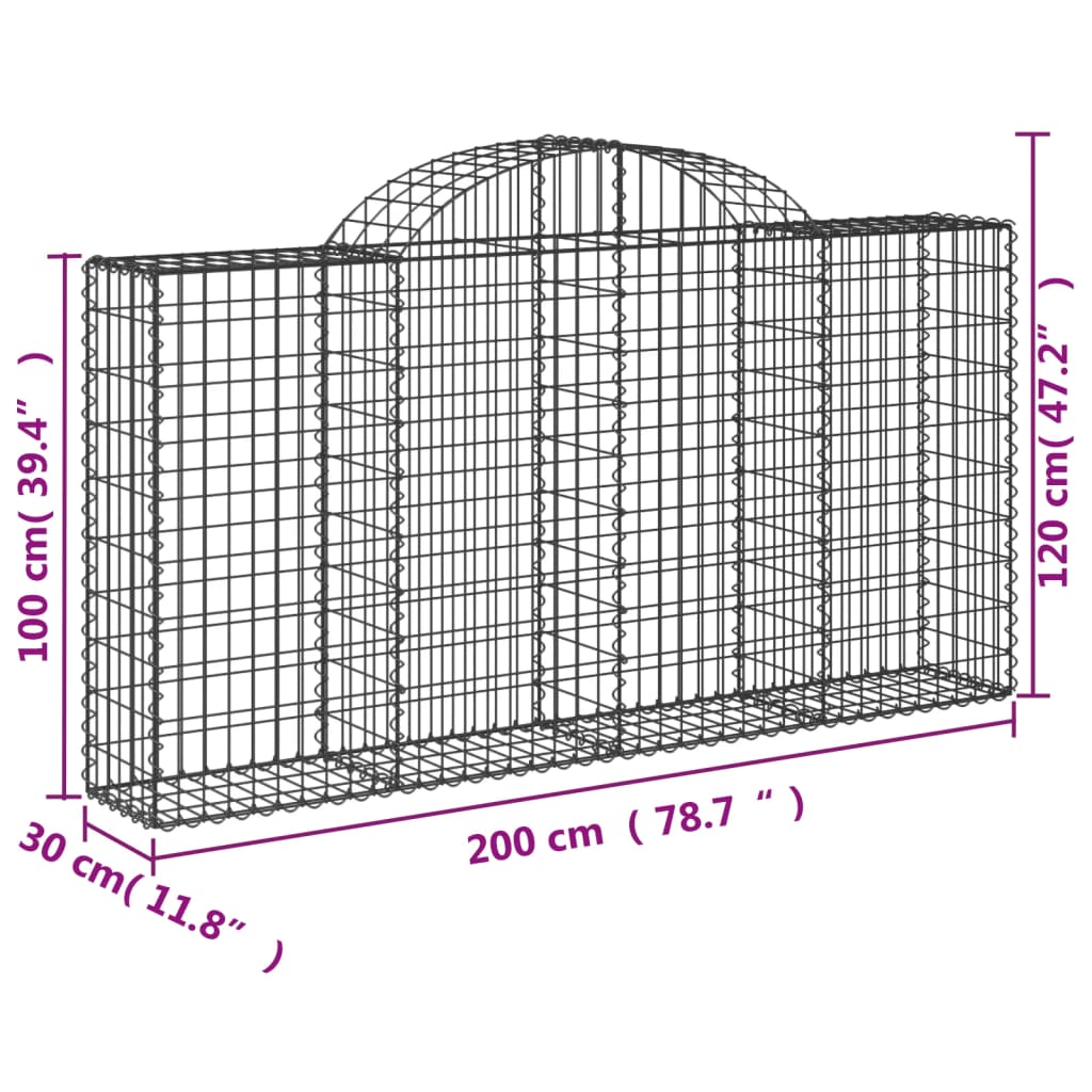 Lučne gabionske košare 25kom 200x30x100/120cm pocinčano željezo