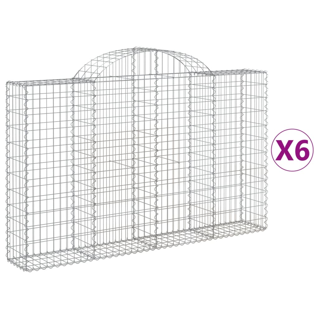 Lučne gabionske košare 6 kom 200x30x120/140cm pocinčano željezo