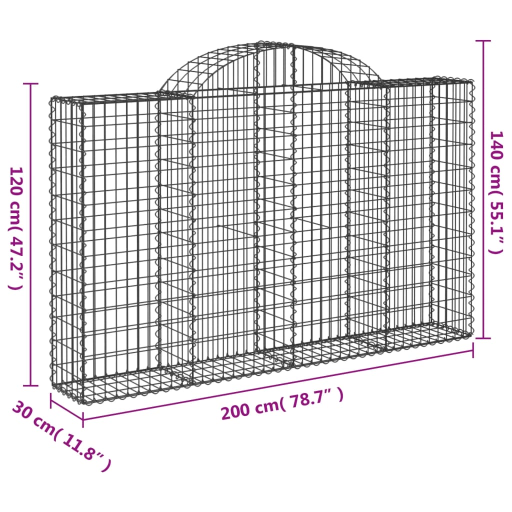 Lučne gabionske košare 13kom 200x30x120/140cm pocinčano željezo