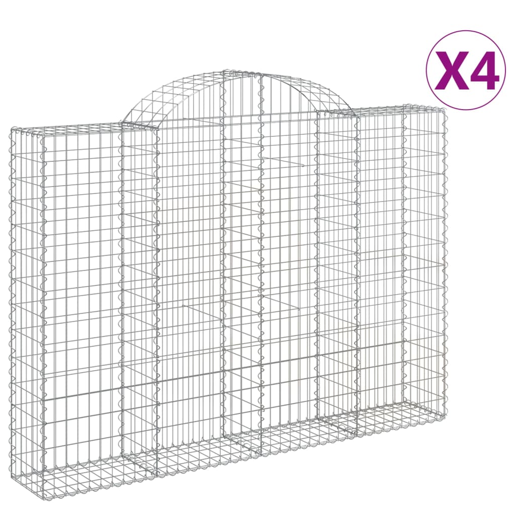 Lučne gabionske košare 4 kom 200x30x40/60 cm pocinčano željezo