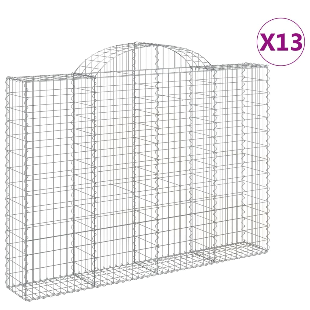 Lučne gabionske košare 13kom 200x30x140/160cm pocinčano željezo