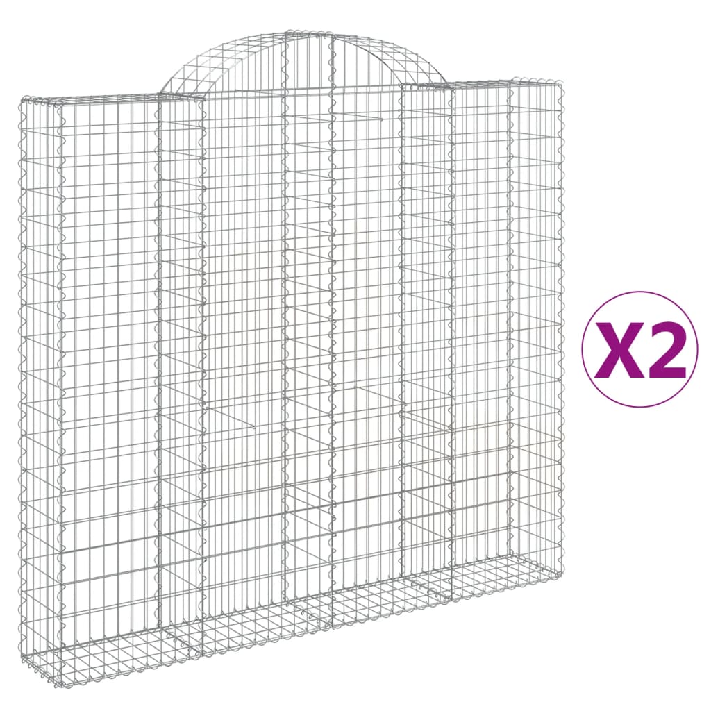Lučne gabionske košare 2 kom 200x30x180/200cm pocinčano željezo