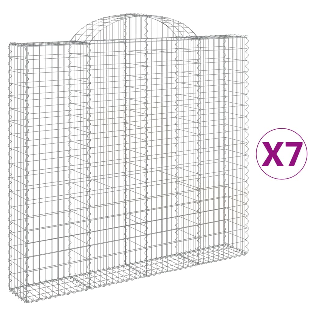 Lučne gabionske košare 7 kom 200x30x180/200cm pocinčano željezo