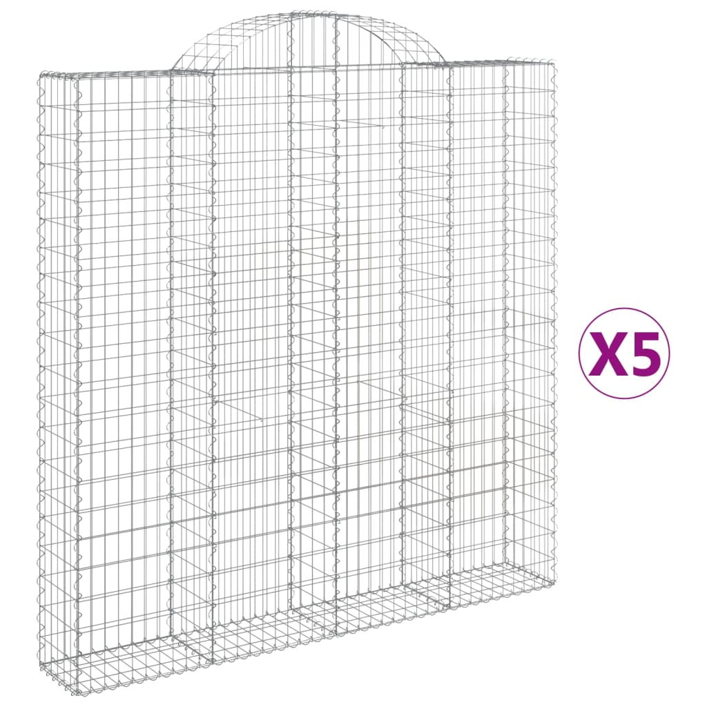 Lučne gabionske košare 5 kom 200x30x200/220cm pocinčano željezo