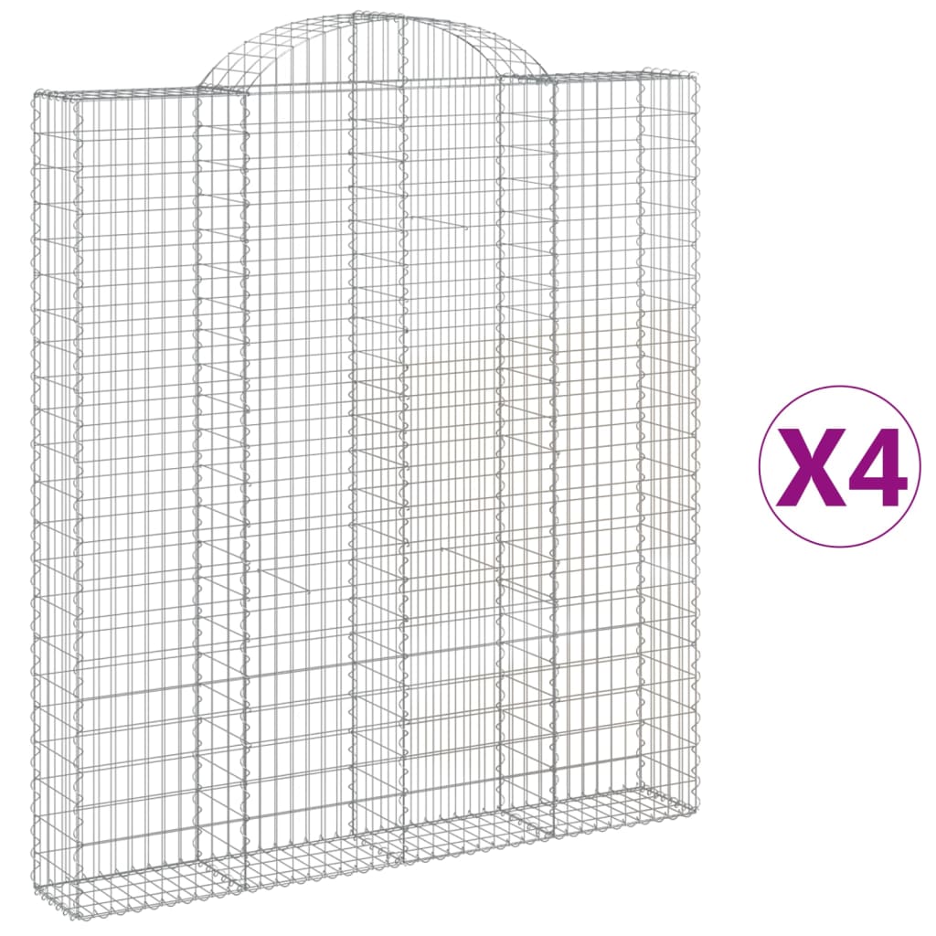 Lučne gabionske košare 4 kom 200x30x220/240cm pocinčano željezo