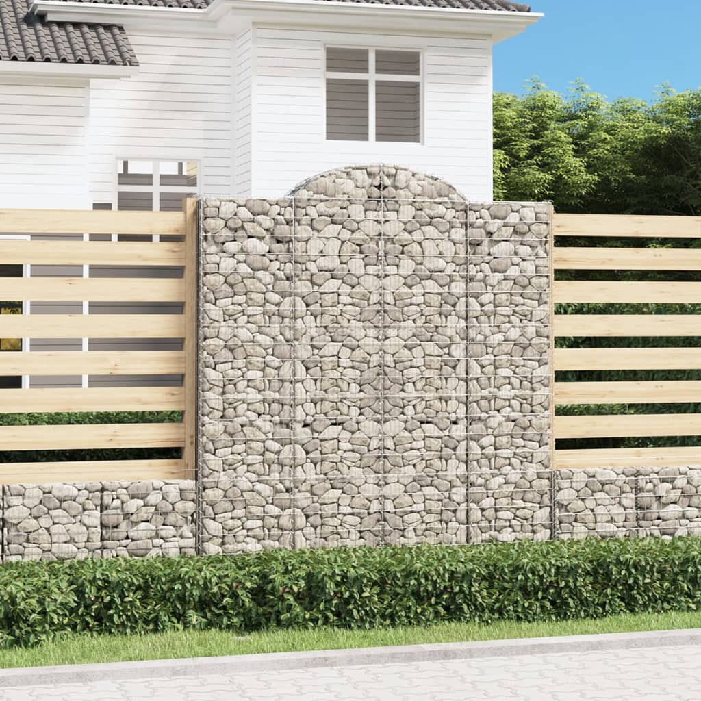 Lučne gabionske košare 5 kom 200x30x220/240cm pocinčano željezo