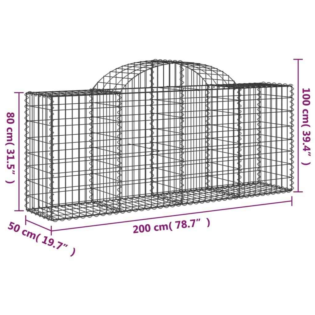 Lučne gabionske košare 14 kom 200x50x80/100cm pocinčano željezo
