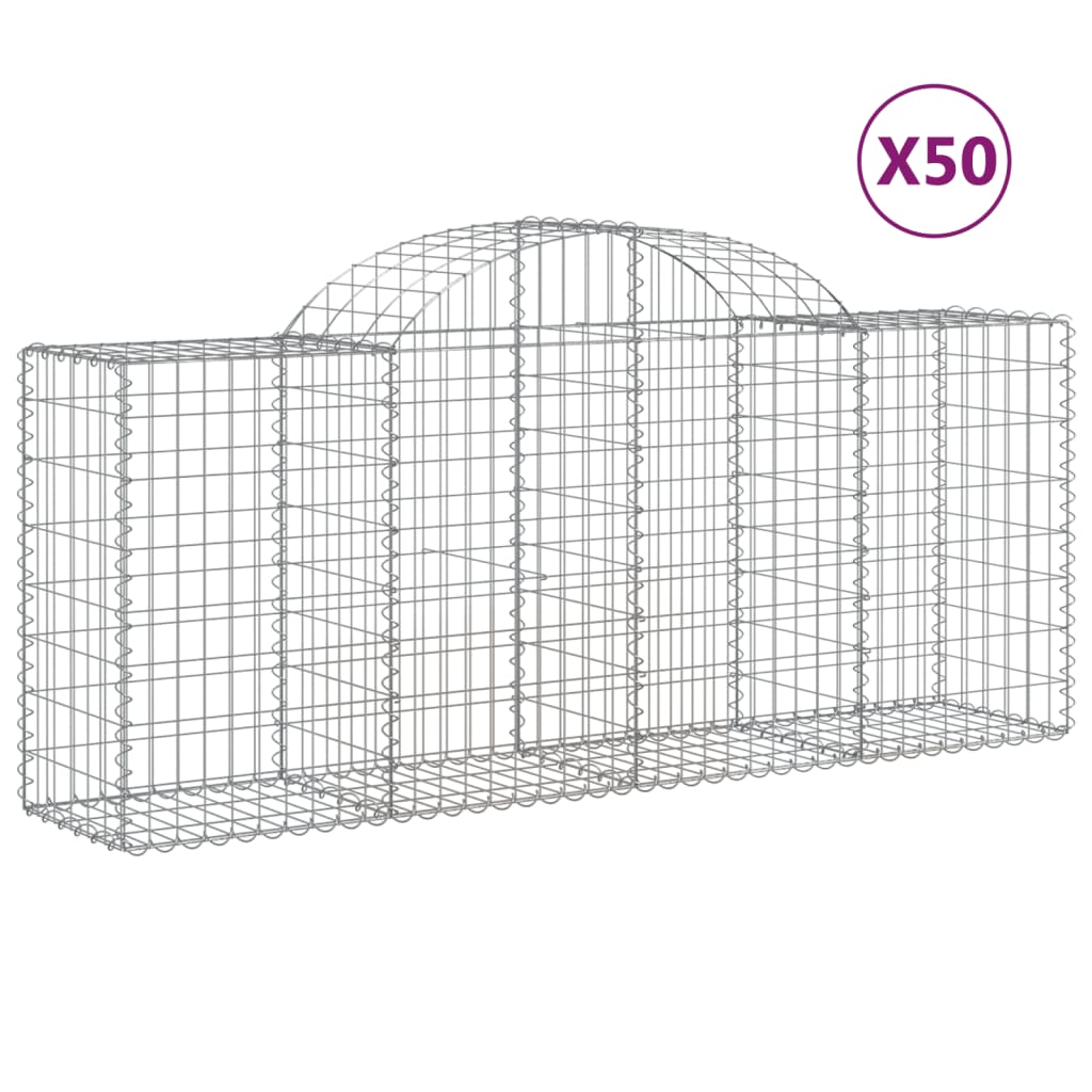 Lučne gabionske košare 50 kom 200x50x80/100cm pocinčano željezo