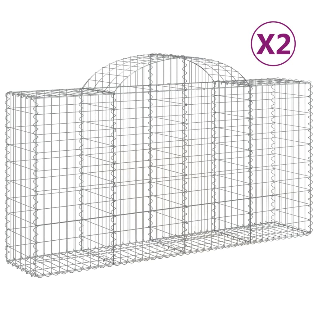 Lučne gabionske košare 2 kom 200x50x100/120cm pocinčano željezo