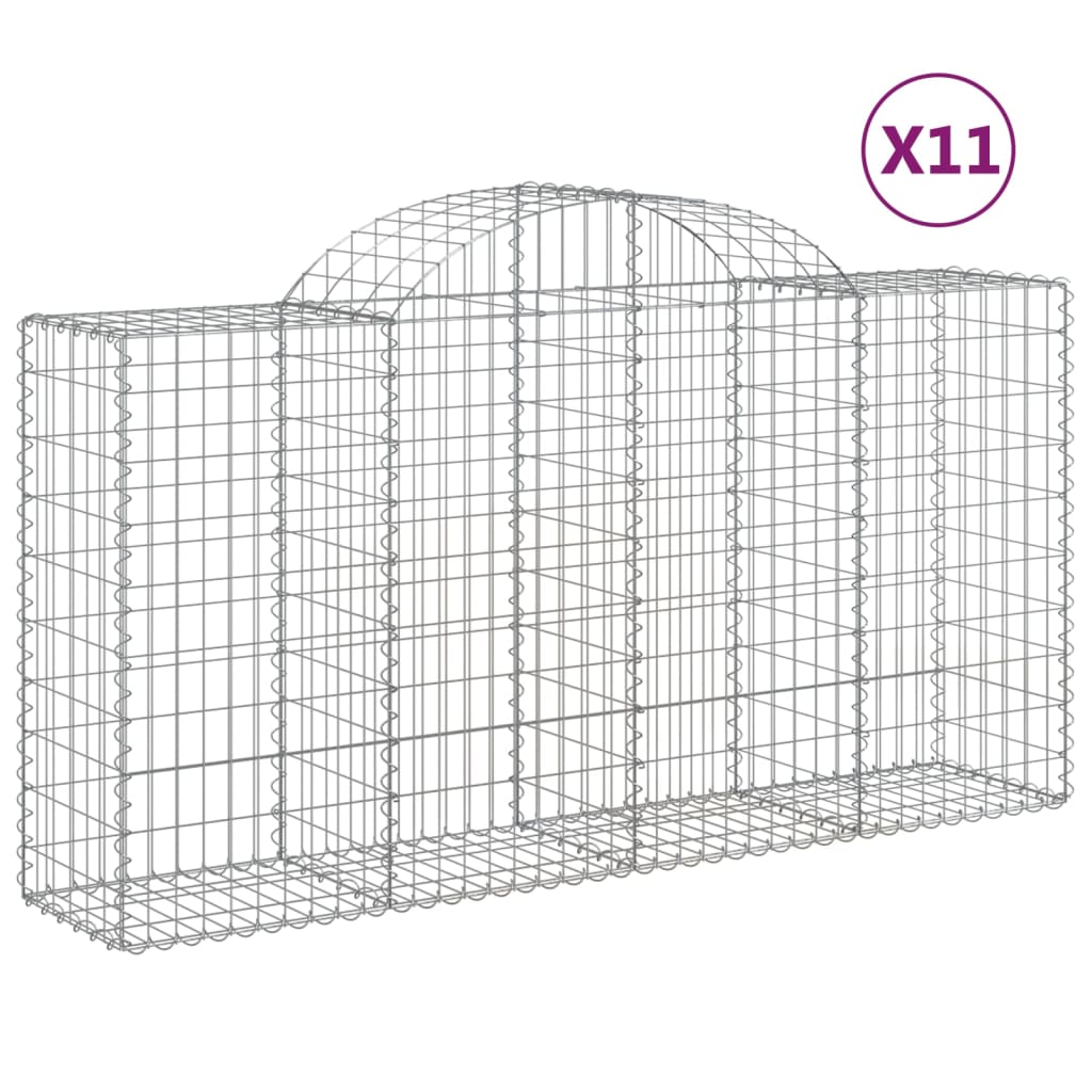Lučne gabionske košare 11kom 200x50x100/120cm pocinčano željezo