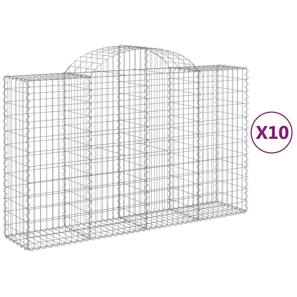 Lučne gabionske košare 10kom 200x50x120/140cm pocinčano željezo