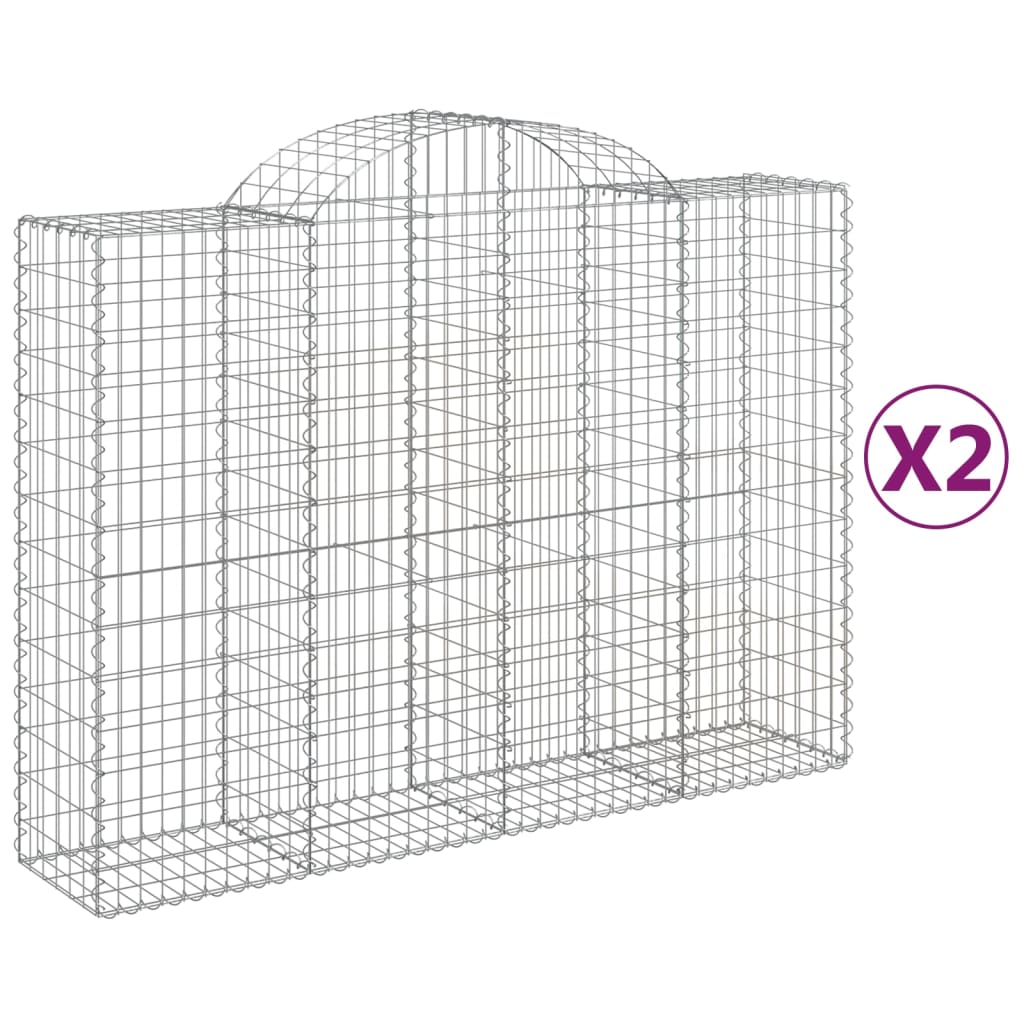 Lučne gabionske košare 2 kom 200x50x140/160cm pocinčano željezo
