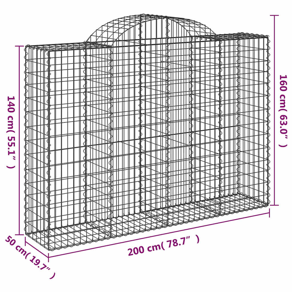 Lučne gabionske košare 10kom 200x50x140/160cm pocinčano željezo