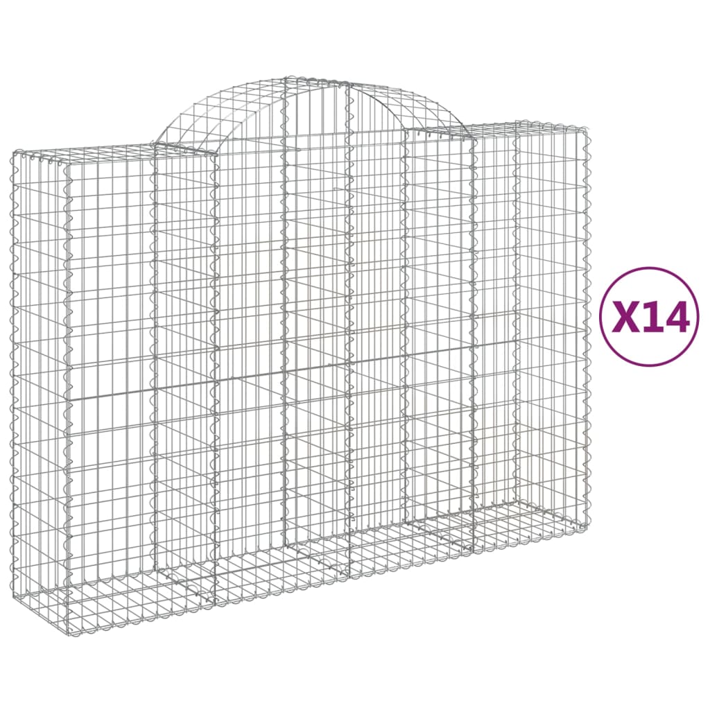 Lučne gabionske košare 14kom 200x50x140/160cm pocinčano željezo