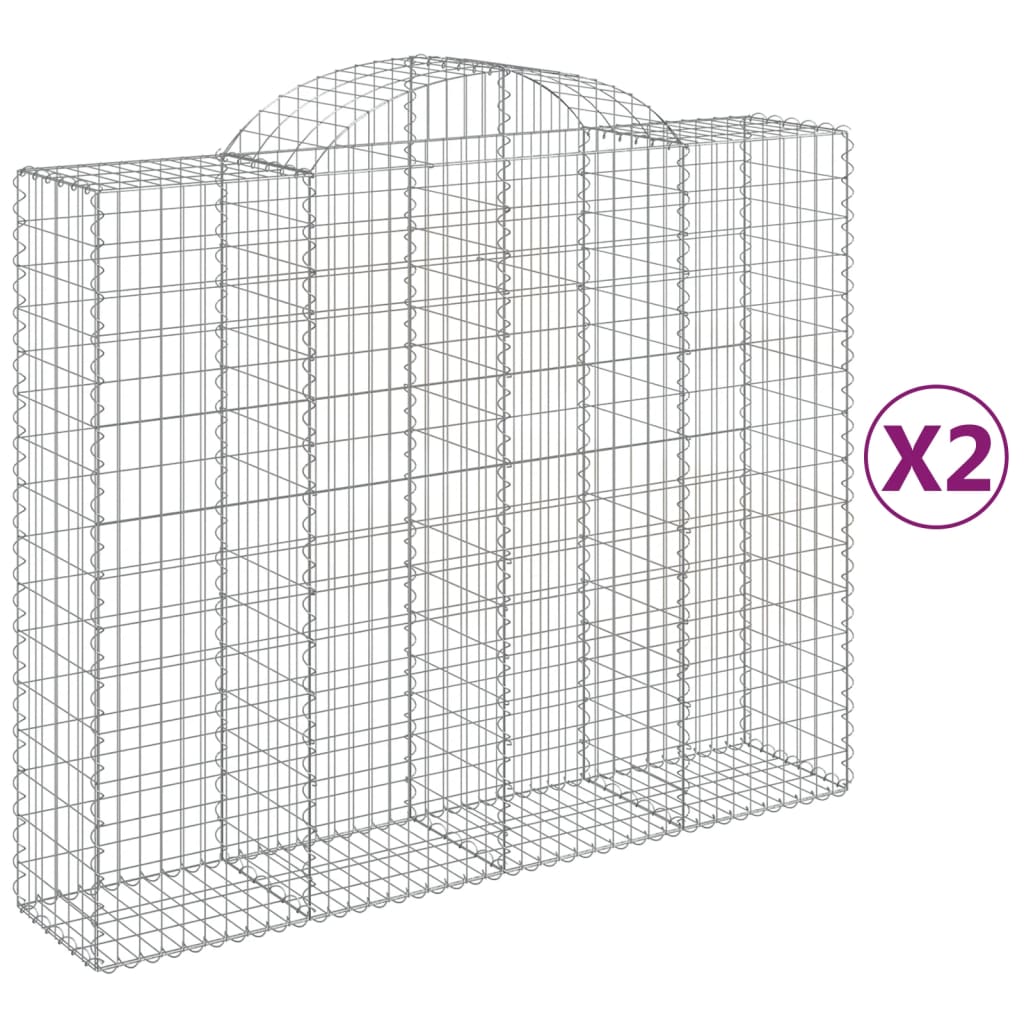 Lučne gabionske košare 2 kom 200x50x160/180cm pocinčano željezo