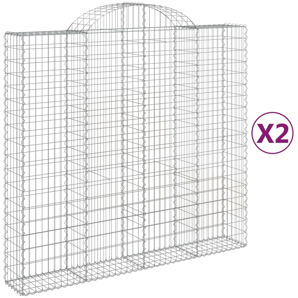 Lučne gabionske košare 2 kom 200x50x180/200cm pocinčano željezo