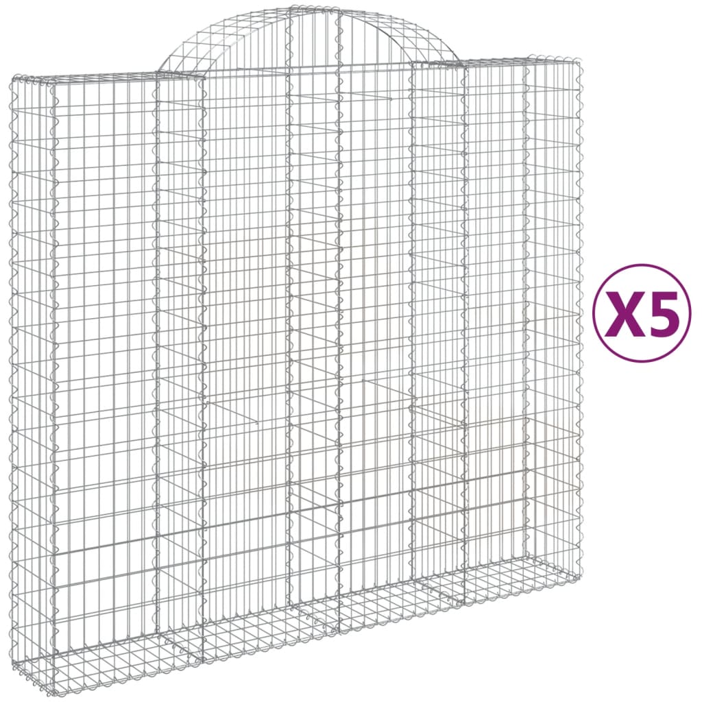 Lučne gabionske košare 5 kom 200x50x180/200cm pocinčano željezo