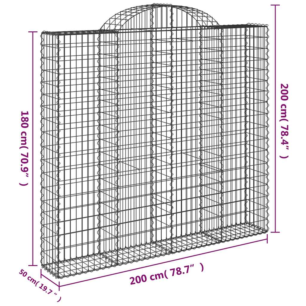 Lučne gabionske košare 9 kom 200x50x180/200cm pocinčano željezo