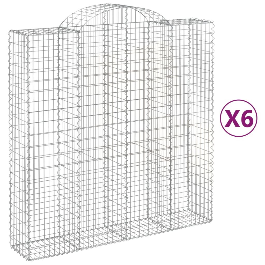 Lučne gabionske košare 6 kom 200x50x200/220cm pocinčano željezo