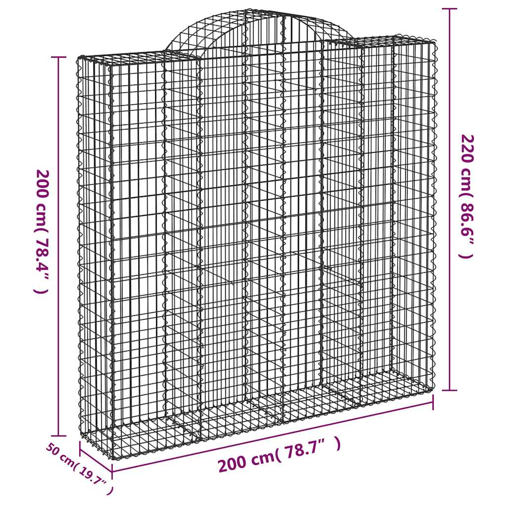 Lučne gabionske košare 7 kom 200x50x200/220cm pocinčano željezo