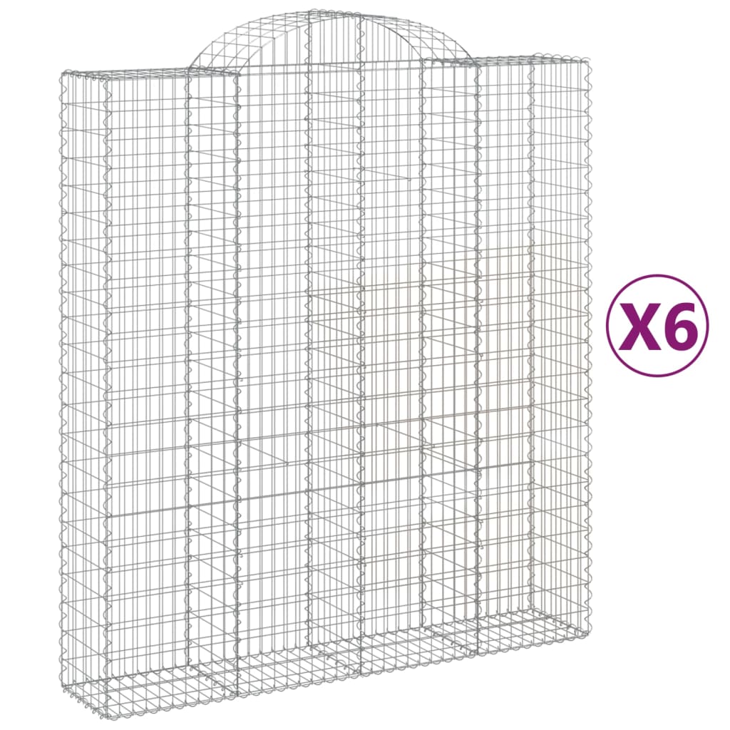Lučne gabionske košare 6 kom 200x50x220/240cm pocinčano željezo