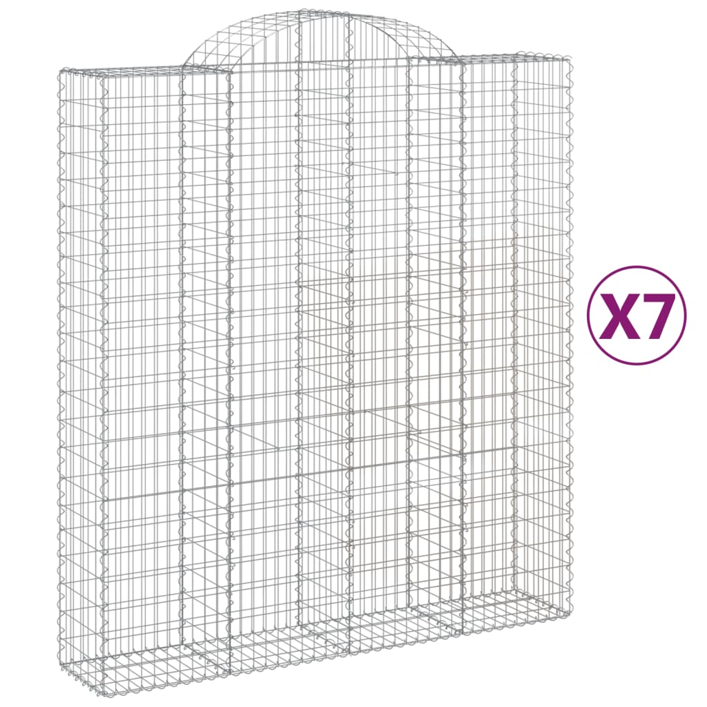 Lučne gabionske košare 7 kom 200x50x220/240cm pocinčano željezo