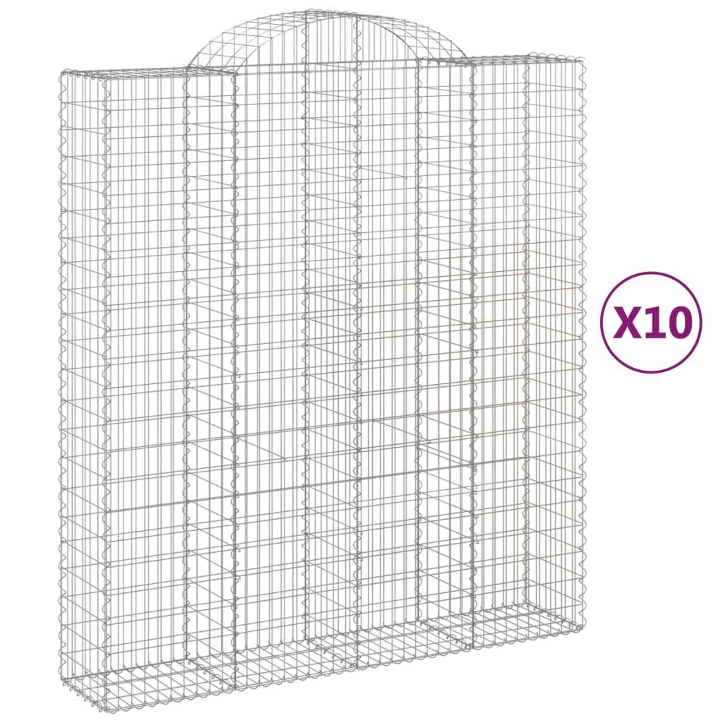 Lučne gabionske košare 10kom 200x50x220/240cm pocinčano željezo