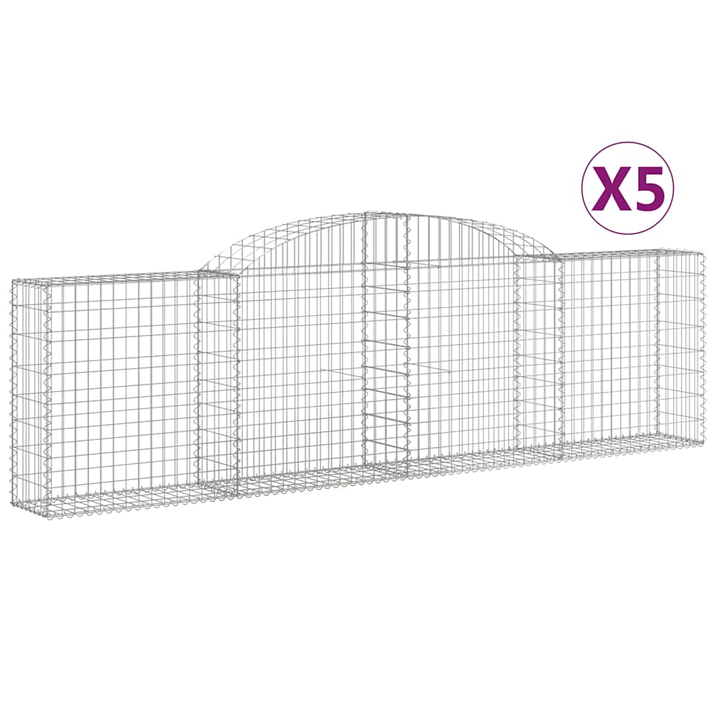 Lučne gabionske košare 5 kom 300x30x80/100 cm pocinčano željezo