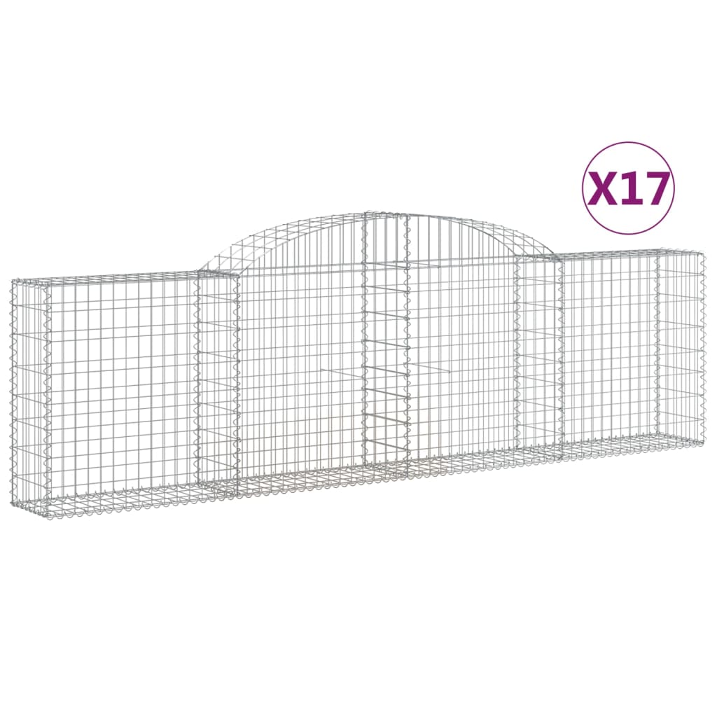 Lučne gabionske košare 17 kom 300x30x80/100cm pocinčano željezo