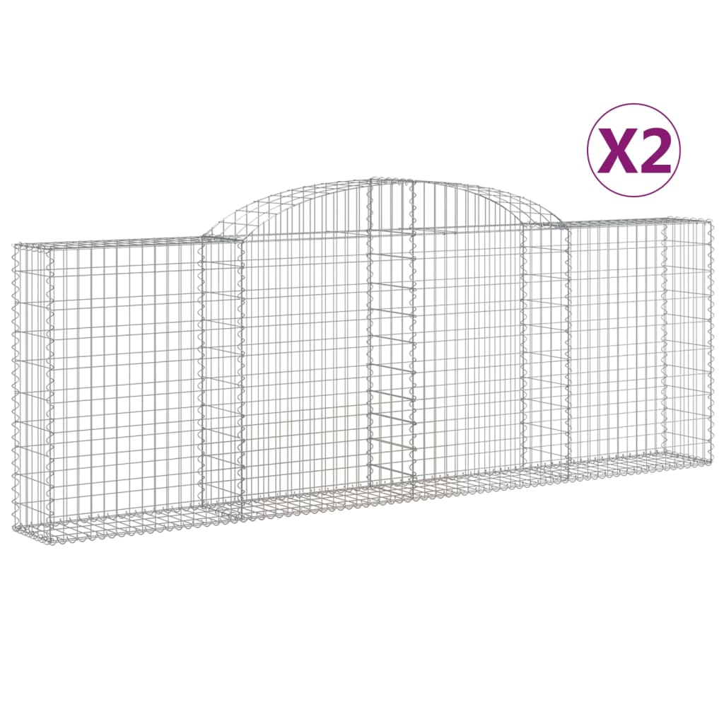 Lučne gabionske košare 2 kom 300x30x100/120cm pocinčano željezo