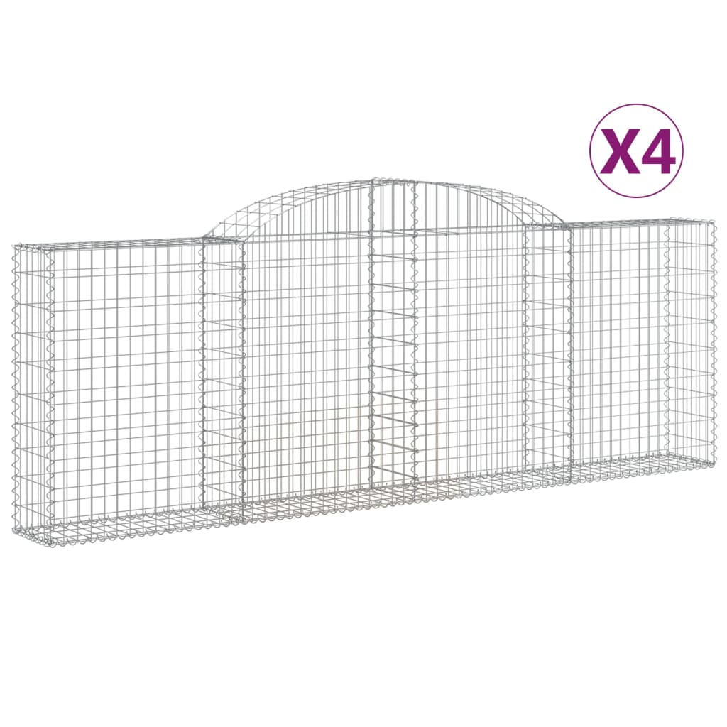 Lučne gabionske košare 4 kom 300x30x100/120cm pocinčano željezo
