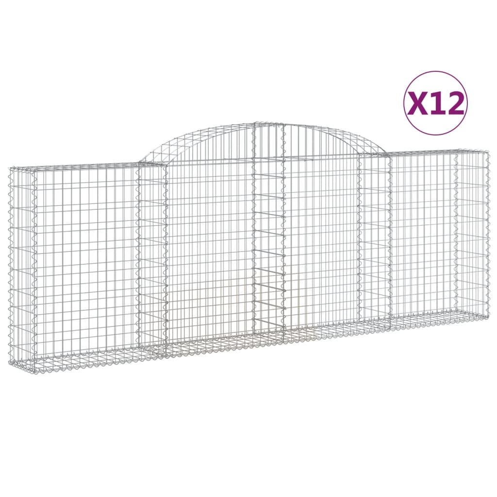 Lučne gabionske košare 12kom 300x30x100/120cm pocinčano željezo
