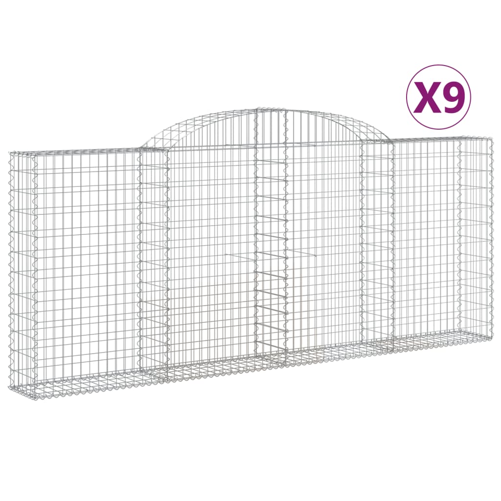 Lučne gabionske košare 9 kom 300x30x120/140cm pocinčano željezo